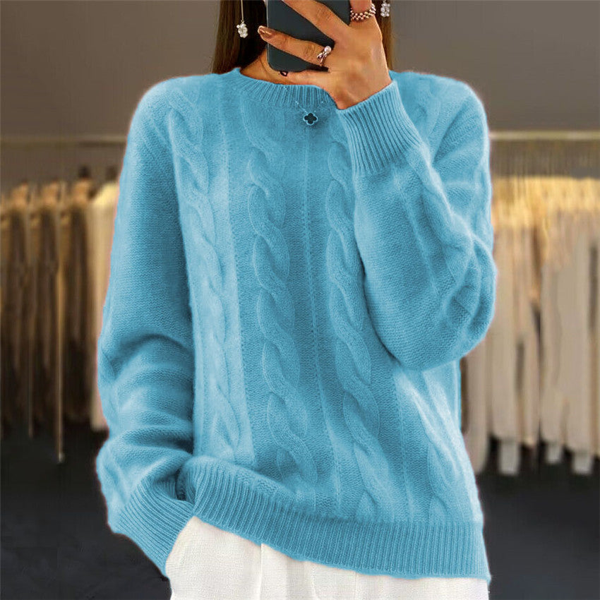 🔥⛄【S-XL】Nowy sweter z wełny na jesień i zimę 2025, jednolity kolor, wysokiej jakości