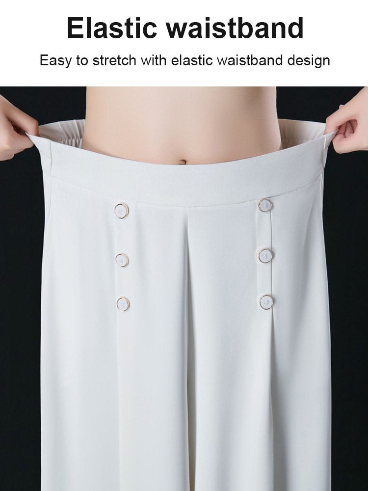 【M-5XL】Modna, drapowana spódnica damska z szerokimi nogawkami i wysokim stanem 3631296