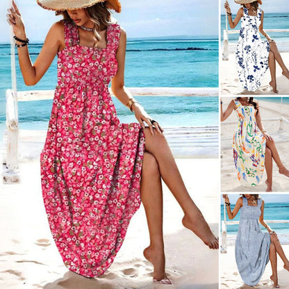 👗【S-3XL】🌈Nowa letnia sukienka z szelkami i nadrukiem 2025.🌷