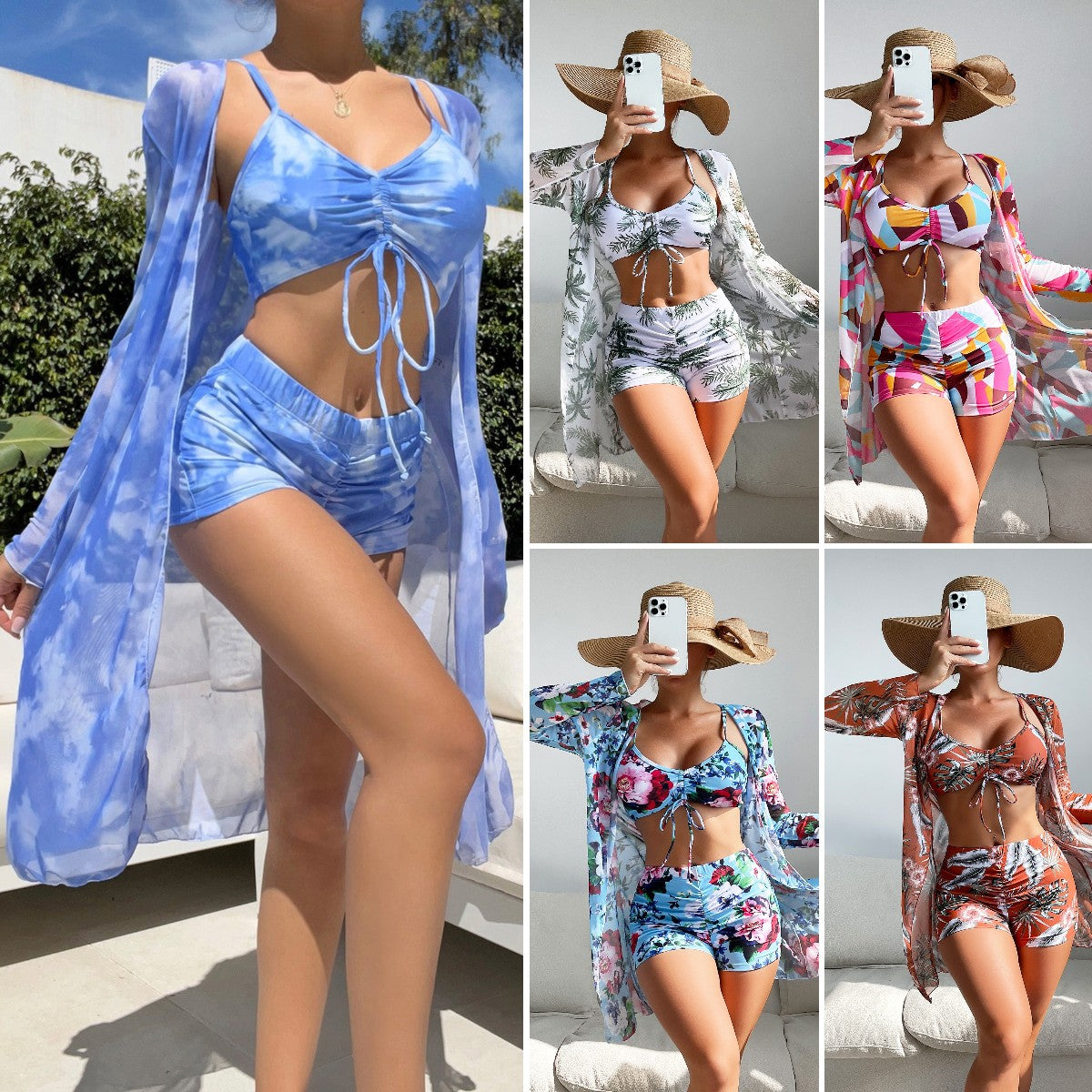 🏖️👙🌴【S-XL】Komplet kostiumu kąpielowego z nadrukiem na wakacje na plaży w 2025 roku.