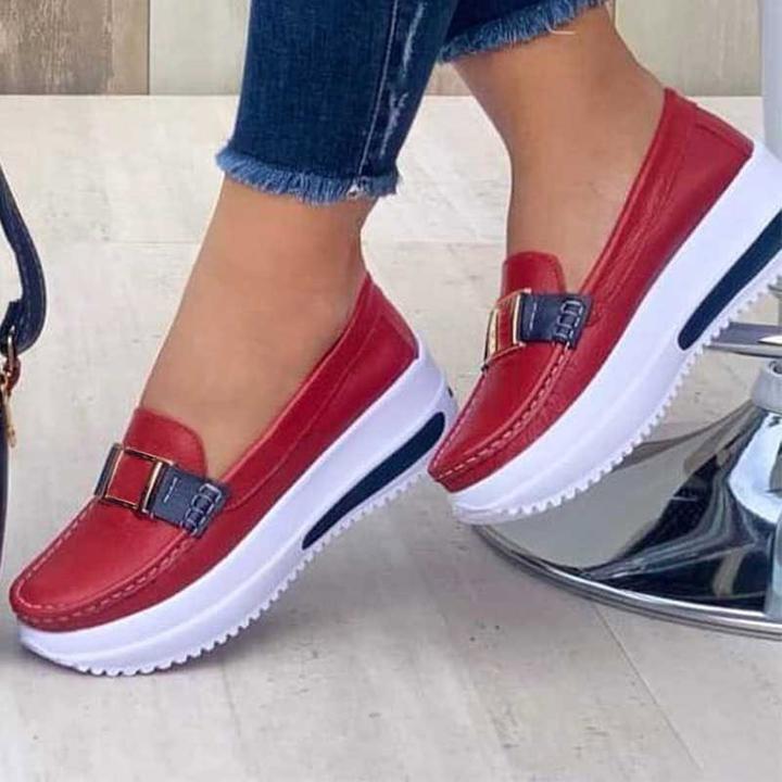 ✨🥿【35-43】Ženske mokasine s platformom - velike veličine, metalna kopča, ležeran stil