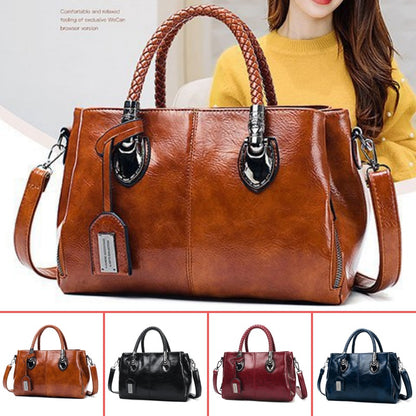 👜Dámska vintage kožená kabelka z mäkkej kože, nositeľná na jednom ramene