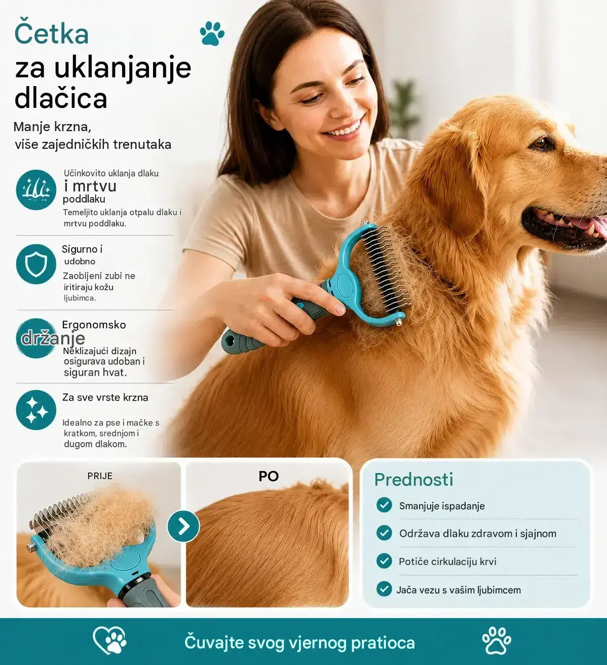 🐶🐱Profesionalni alat za raspetljavanje dlake pasa i mačaka✨