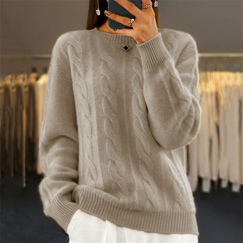 🔥⛄【S-XL】Nowy sweter z wełny na jesień i zimę 2025, jednolity kolor, wysokiej jakości