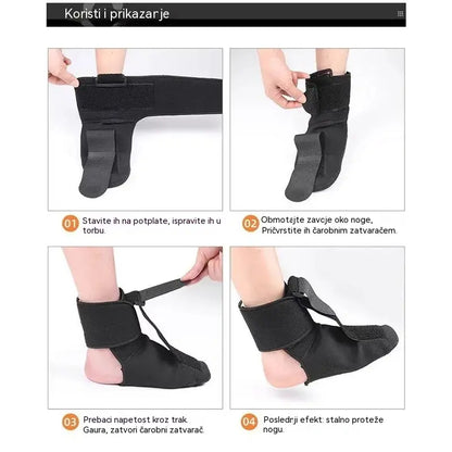 [Pakiranje od 2] Ortoze za spuštanje stopala i plantarni fasciitis – Podesiva potpora za gležanj, ispravlja inverziju/everziju, elastična traka i neklizajući potplat