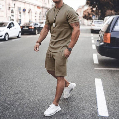 👔👖🌹【Plaćanje pouzećem】Muški ljetni sportski set od 2 dijela - udobna majica kratkih rukava i kratke hlače za svakodnevni život i dom