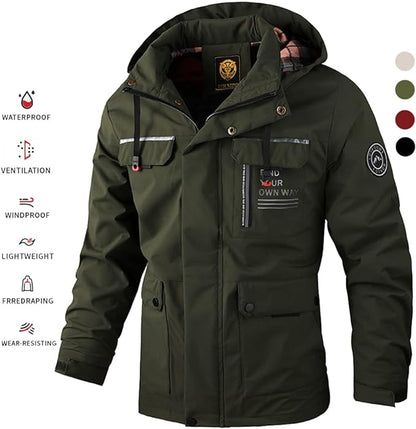 🔥 【M-4XL】 2024 Jesienno-zimowa nowa męska ciepła kurtka wiatroszczelna i wodoodporna-3766599