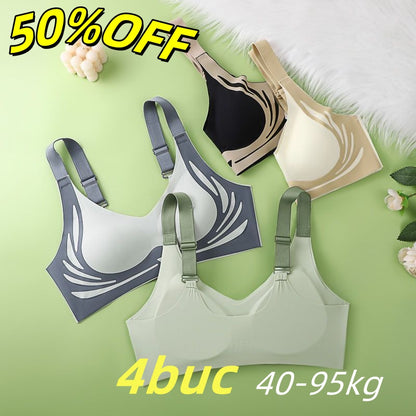 😍【4 sztuki】Damski biustonosz jednoczęściowy bez fiszbin ❤️【40-95KG】