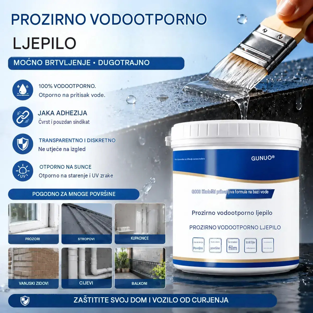 Prozirno vodootporno brtvilo za bilo koju površinu⏰ Ograničena ponuda — Požurite prije nego što nestane! 🎁