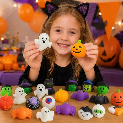 🎃 Antistresne igračke u obliku okruglica s motivom Noći vještica; preslatke okruglice u obliku bundeve i duha za ublažavanje stresa.