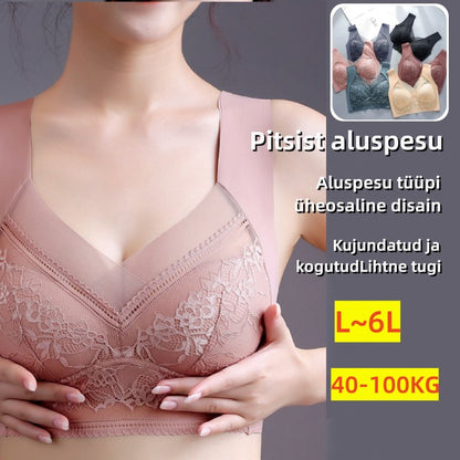 【1 komplet 4 sztuki】【40-110 KG】Damski wygodny, bezszwowy koronkowy biustonosz 3794029