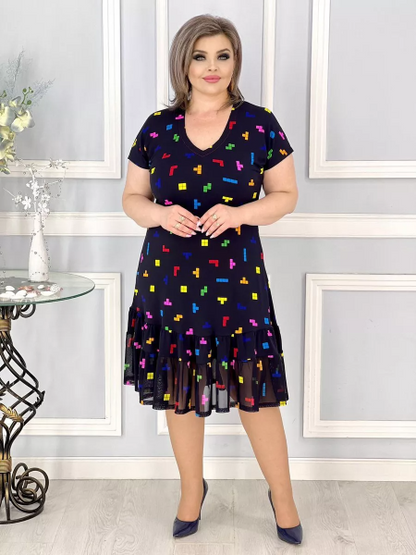🌈【S-5XL】👗2024 Nowa, oddychająca spódnica z kwiatowym nadrukiem--3682675