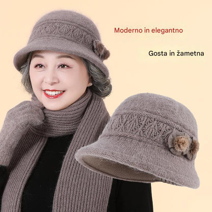 🧶Kapa + šal🧶 Topel zimski spremljevalec: topla pletena volnena kapa