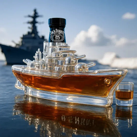 🚢 Zestaw butelek whisky z zabawnymi wzorami | Buteleczki whisky Submarine | Oryginalne prezenty i stylowa dekoracja do baru