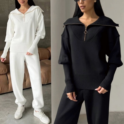 💥Limitowana oferta 44% zniżki! 💖 2024 nowa kolekcja na jesień/zimą, wysokiej jakości damski zestaw sportowy【bluza + spodnie】--3832144