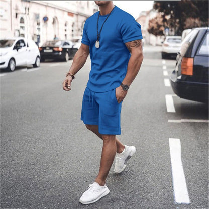 👔👖🌹【Plaćanje pouzećem】Muški ljetni sportski set od 2 dijela - udobna majica kratkih rukava i kratke hlače za svakodnevni život i dom