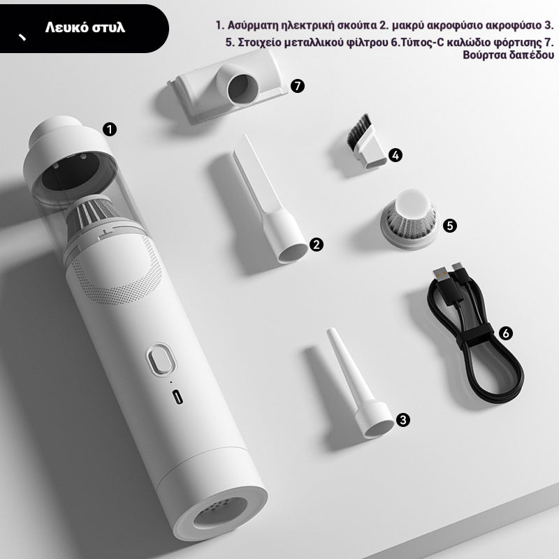 🔥【Zestaw 7 elementów】👍Supermocny ręczny odkurzacz ssący, przenośna dmuchawa do kurzu✅