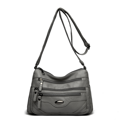 🔥💟Nová crossbody kabelka, všestranná a elegantná, s viacerými priehradkami, vhodná pre ženy stredného veku, s pranou povrchovou úpravou.