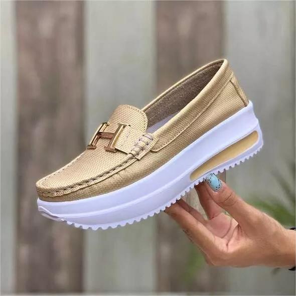 ✨🥿【35-43】Ženske mokasine s platformom - velike veličine, metalna kopča, ležeran stil