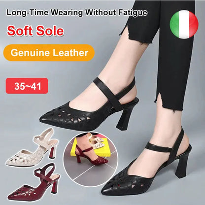 🥰🔥【35-41】Novi stil štikle, udobni špicasti vrh, jednobojne, elegantne sandale s otvorenim leđima