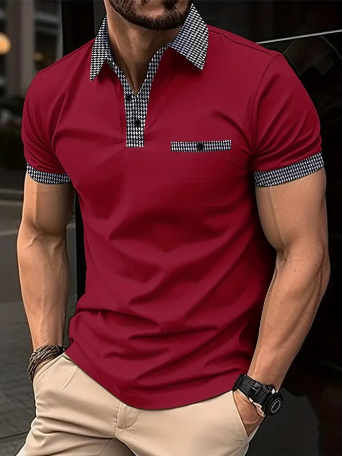 Promocja na 2025 rok💥👔【S-3XL】Letnia męska bluza polo z guzikami i blokiem kolorów