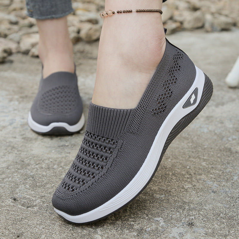 💖Oferta ograniczona czasowo🔥【35-43】🥿Nowe damskie dzianinowe, oddychające, codzienne buty, antypoślizgowe dla mam, płaskie i elastyczne.