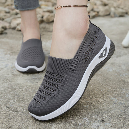 💖Oferta ograniczona czasowo🔥【35-43】🥿Nowe damskie dzianinowe, oddychające, codzienne buty, antypoślizgowe dla mam, płaskie i elastyczne.