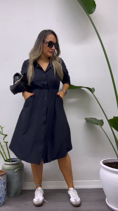 👗✨【S-5XL】🔥Elegancka maxi sukienka na jesień z kieszeniami-3741984