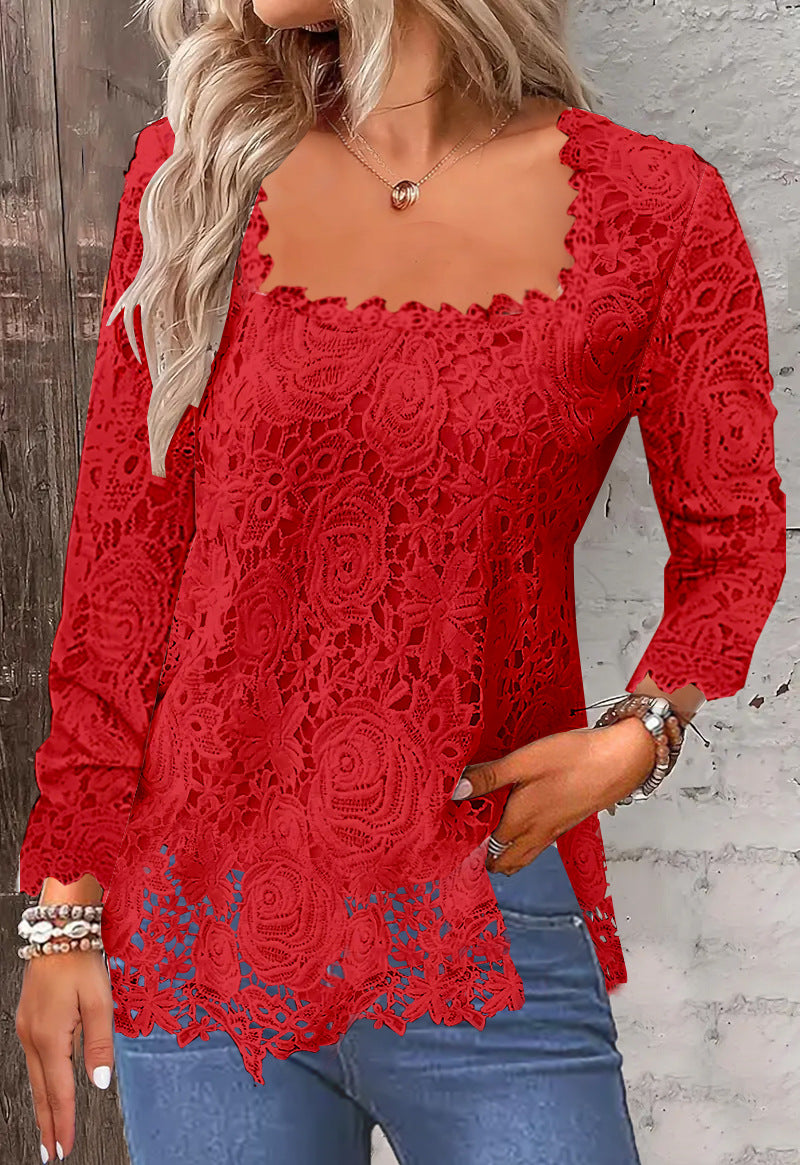 💖[50% zniżki] ✨[Rozmiary S-2XL]🌹 2026 Nowa modna koronkowa koszulka T-shirt