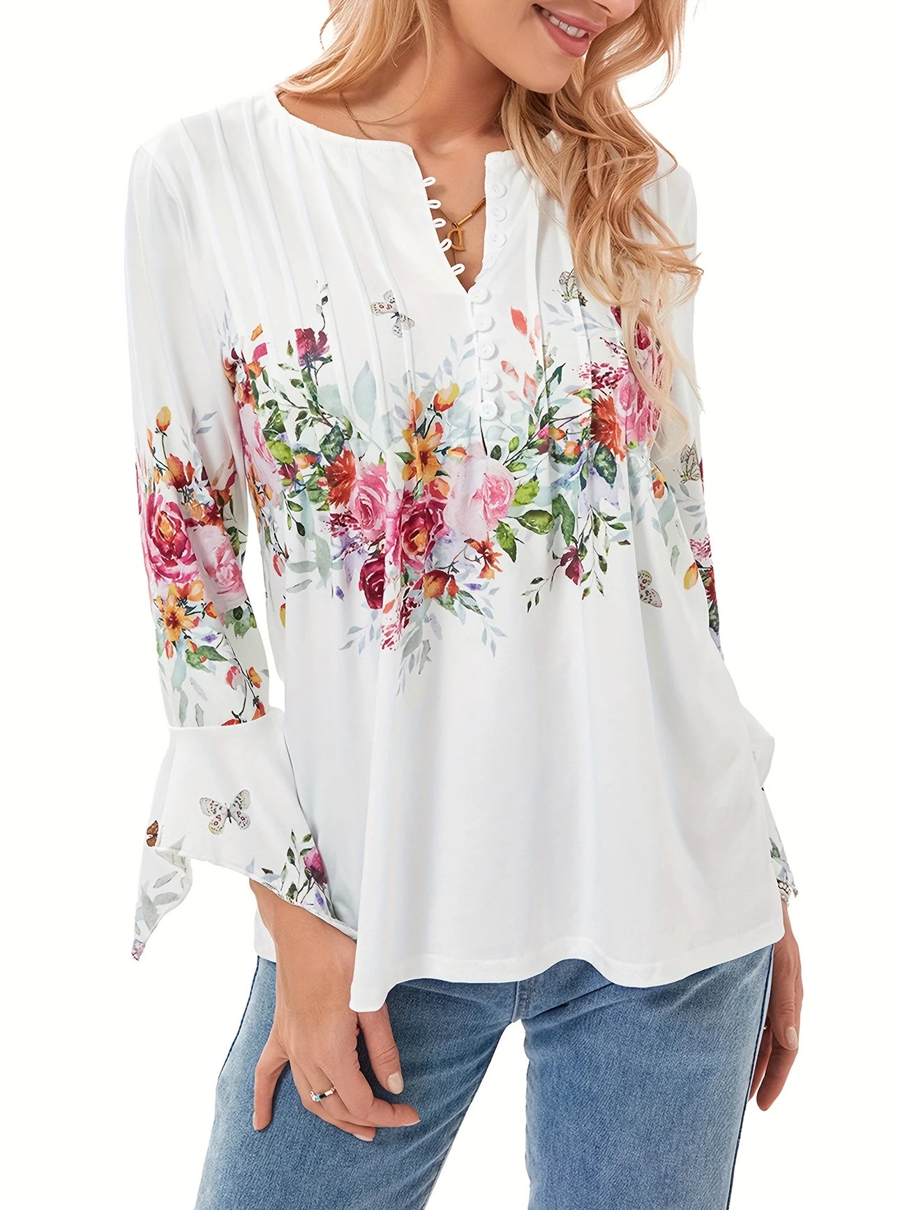 👕🥰 [Oferta ograniczona czasowo – kup jeden, drugi gratis] [S-5XL] Modny damski T-shirt z dekoltem w serek