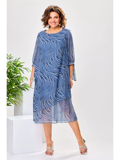 【34-60】【S-5XL】🔥Nowa elegancka sukienka w letni wzór fal-3703055