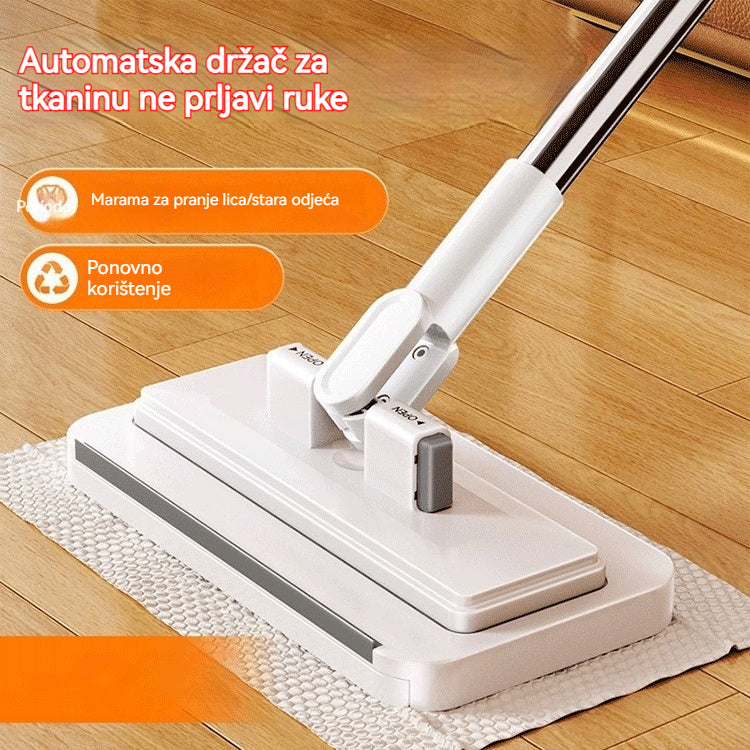🔥【4-dijelni set】Višenamjenski mop s kopčom za krpu, novi kućni mop bez potrebe za pranjem