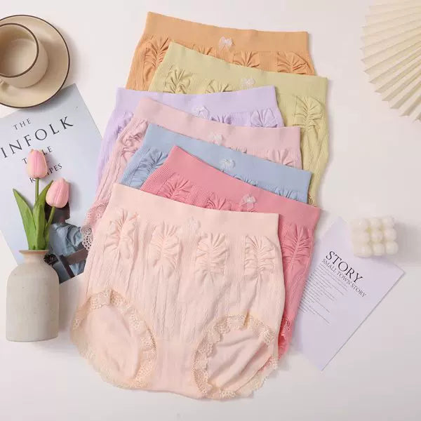 👩🔥【7 sztuk】(60-100 kg) wysokiej elastyczności, antybakteryjne majtki wysoki stan, modelujące brzuch, bielizna plus size-3887689