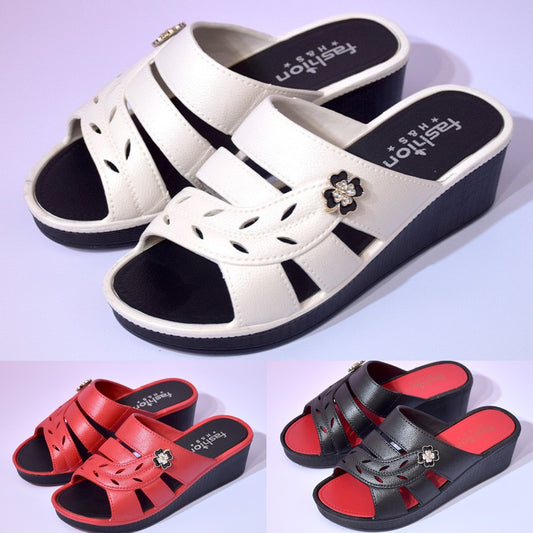 🔥【35-40】Modne damskie kapcie z prawdziwej skóry w stylu retro 3675710