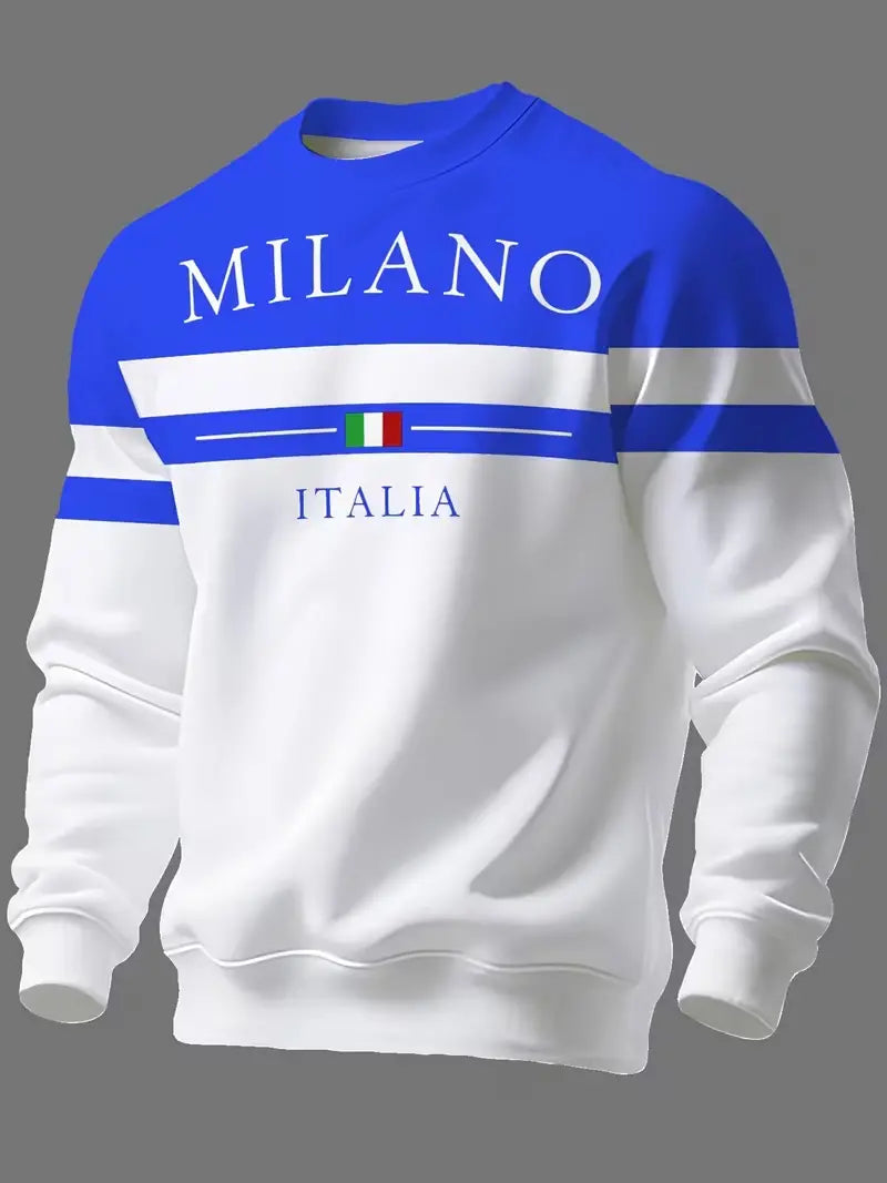 【S-6XL】Muške majice dugih rukava s natpisom „Milano Italia”
