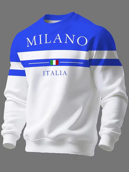 【S-6XL】Muške majice dugih rukava s natpisom „Milano Italia”