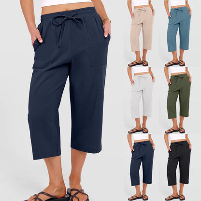 🌸【Kupite 1, dobijte 1 gratis】Ženske jednobojne plisirane kratke hlače od pamuka i lana 1【40-90 kg】