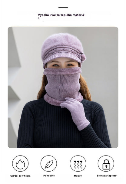 💥 49% SLEVA - 【Čepice+Šála+Rukavice】Stylová plyšová čepice na podzim a zimu