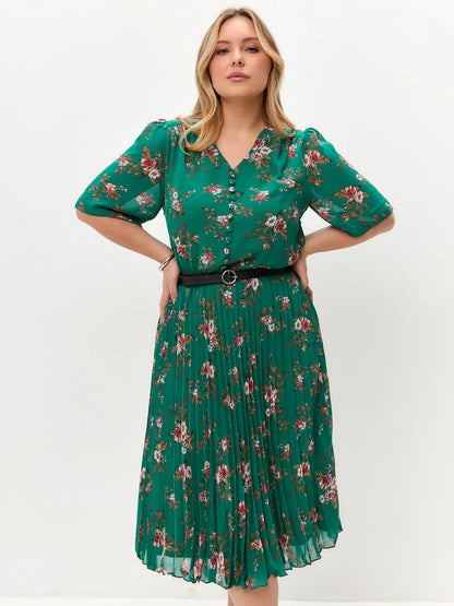🏆【Nowość bestsellery】🌸💥【S-5XL】Nowa elegancka sukienka w kwiatowy nadruk