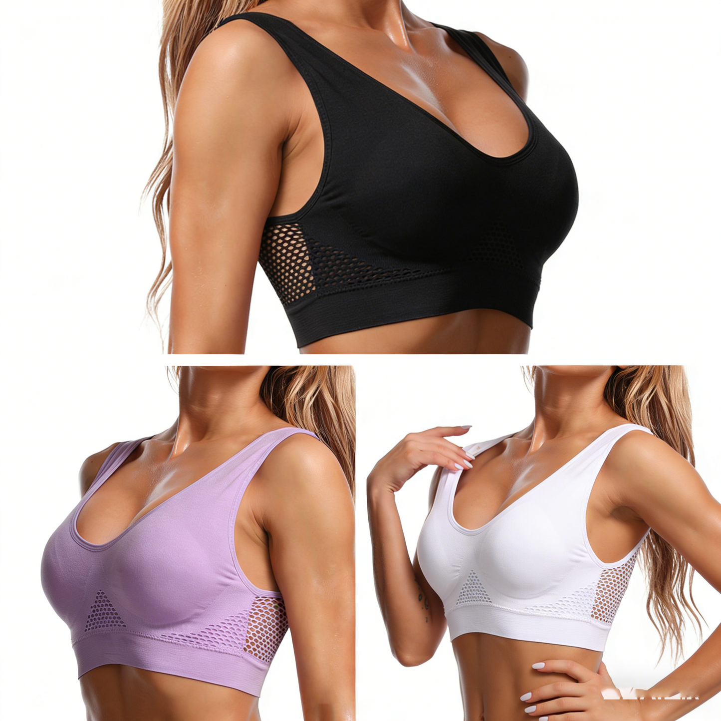 👙🌸️🔥3 sztuki🔥 Nowy, wygodny i oddychający biustonosz anty-luźny [40-125 kg]