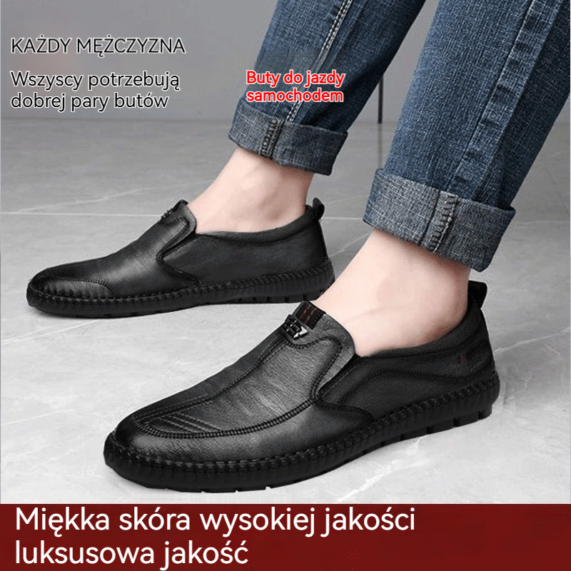 【39–44】Męskie skórzane buty biznesowo-casualowe nowość 2026 – miękka podeszwa, wygodne, wiosenna moda męska