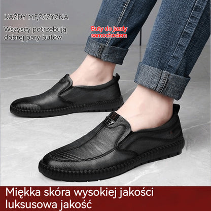 【39–44】Męskie skórzane buty biznesowo-casualowe nowość 2026 – miękka podeszwa, wygodne, wiosenna moda męska