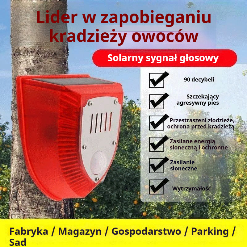 【⚡-50%】🔥Solarny alarm, lampa antykradzieżowa z czujnikiem ruchu, ultradźwiękowy odstraszacz zwierząt