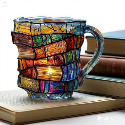 📚【50% OFF】3D malovaný kávový hrnek ve tvaru knihy