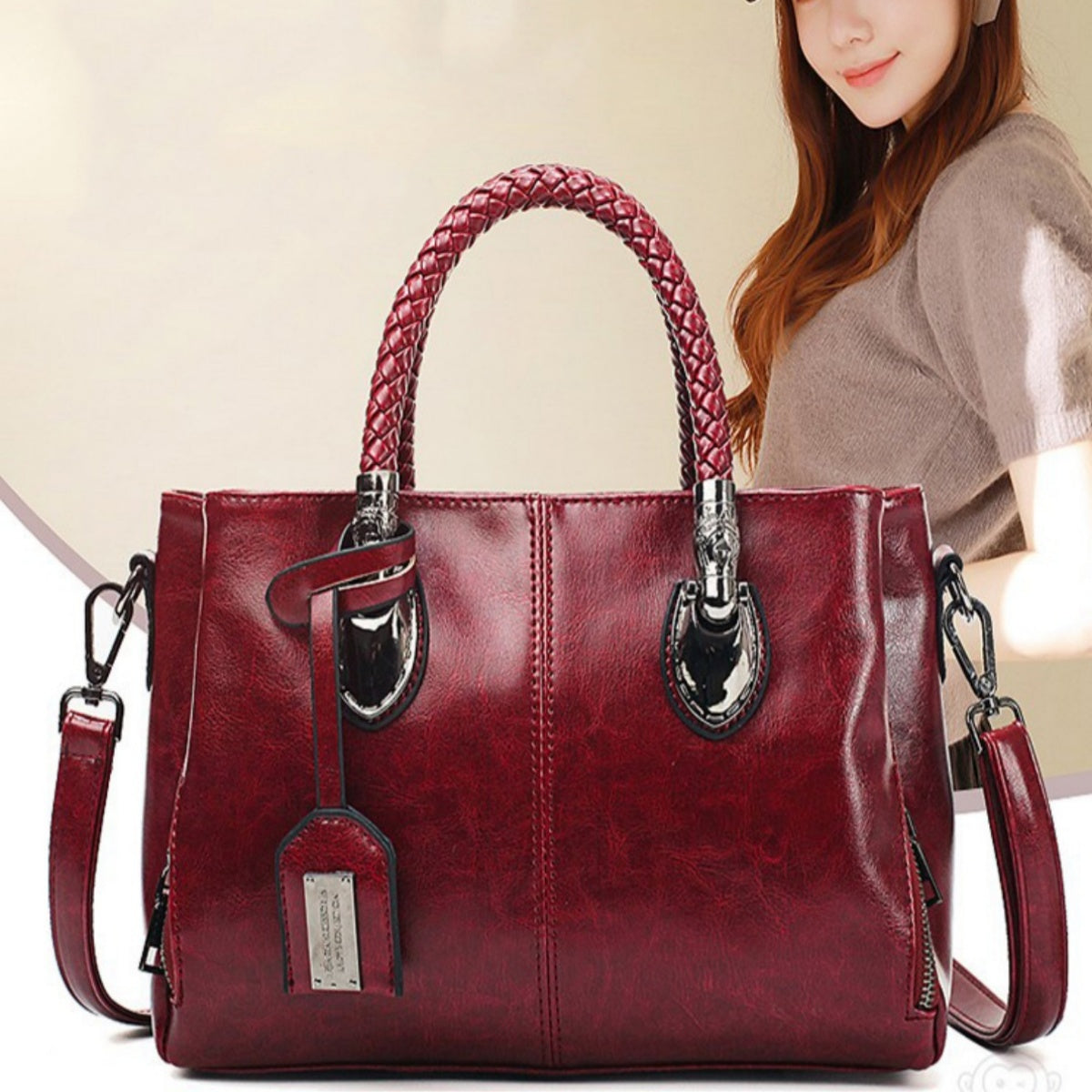 😍🎁[Časově omezený výprodej]👜 Dámská vintage kožená kabelka, měkká kůže, módní laděná