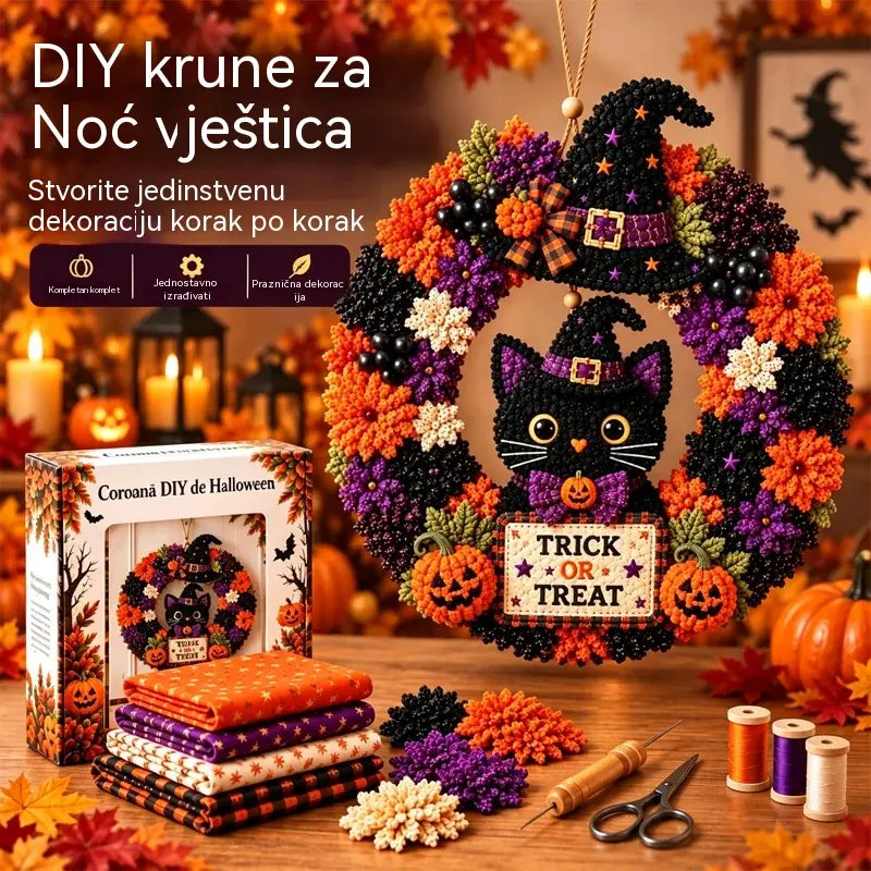 ⏰ ✨ Napravite božićni vijenac koji ćete s ponosom pokazati 🎄❤️ Komplet za izradu (3D tehnika umetanja tkanine) s uključenim podukama i vodičem.