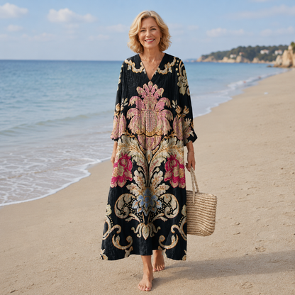 🌸Boho | Sukienka w stylu boho, która wyszczupla sylwetkę | Zakrywa brzuszek · Podkreśla sylwetkę · Lekka i zwiewna · Idealna na wakacje i podróże 【S-5XL】