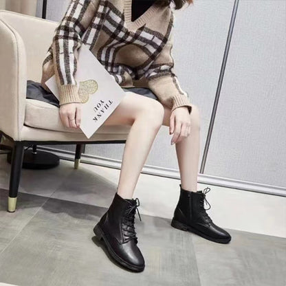 🔥✨【Jesienny nowy styl】【35-41】Modne i eleganckie damskie buty typu Martin z noskiem w szpic, z prawdziwej skóry