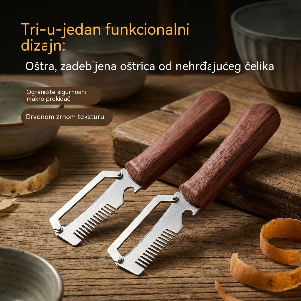 ✅Kupite 1, dobijte 1 gratis (2 artikla) 🧅🔪 Višenamjenska 3-u-1 gulilica za kuhinju: Guli, reže i otvara boce! 🔥