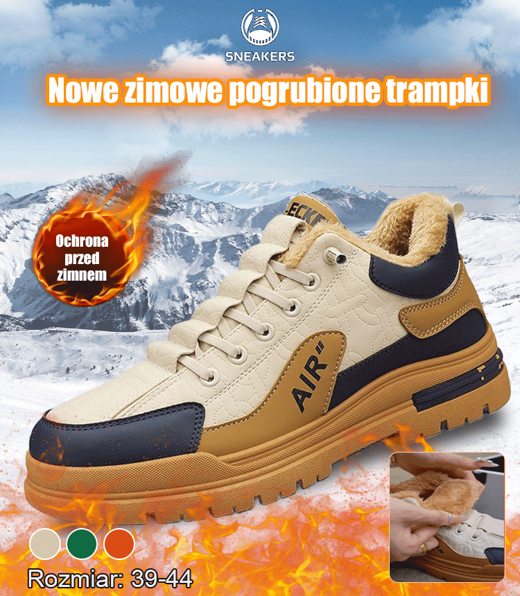 ✨👟【39-44】Nowe męskie buty sportowe na zimę, wysokiej jakości skóra naturalna i aksamit, aby utrzymać ciepło 3841087